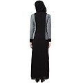 Dual colored front open abaya- Black-Grey Dual colored front open abaya- Black-Grey